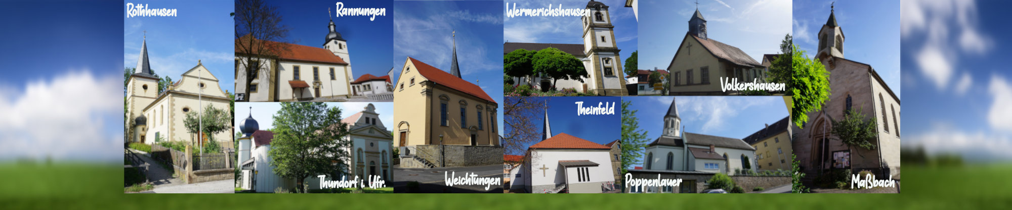 Fotocollage der Kirchen in der PG Lauertal Fotocollage der Kirchen in der PG Lauertal